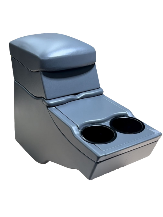 Custom Toyota Land Cruiser FJ80 Center Console – Padded Armrest & Dual Cup Holders (Gray, Beige, Taupe Options)