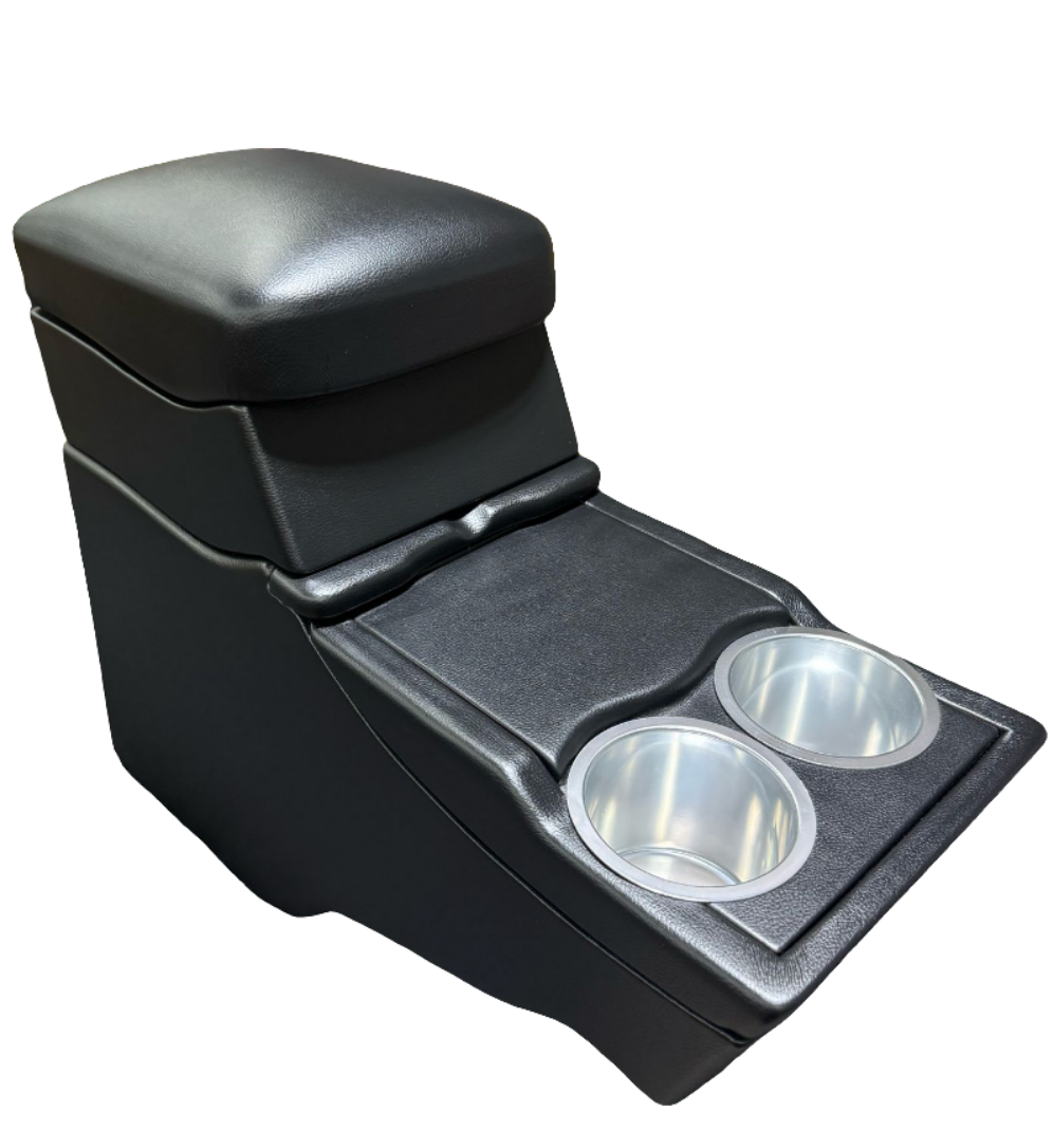 Custom Toyota Land Cruiser FJ80 Center Console – Padded Armrest & Dual Cup Holders (Gray, Beige, Taupe Options)